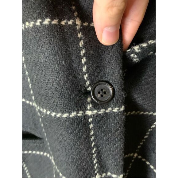 Lauren Ralph Lauren 100% wool blazer jacket black white women's size 10 - Picture 4 of 6